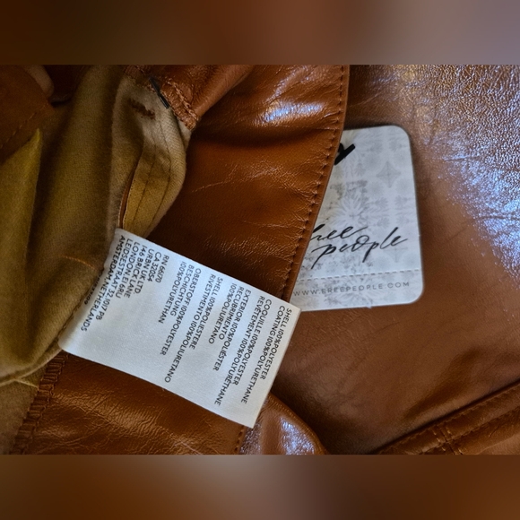 Free People Star Crossed Lovers Vegan / Faux Leather Pants Size - Picture 16 of 16